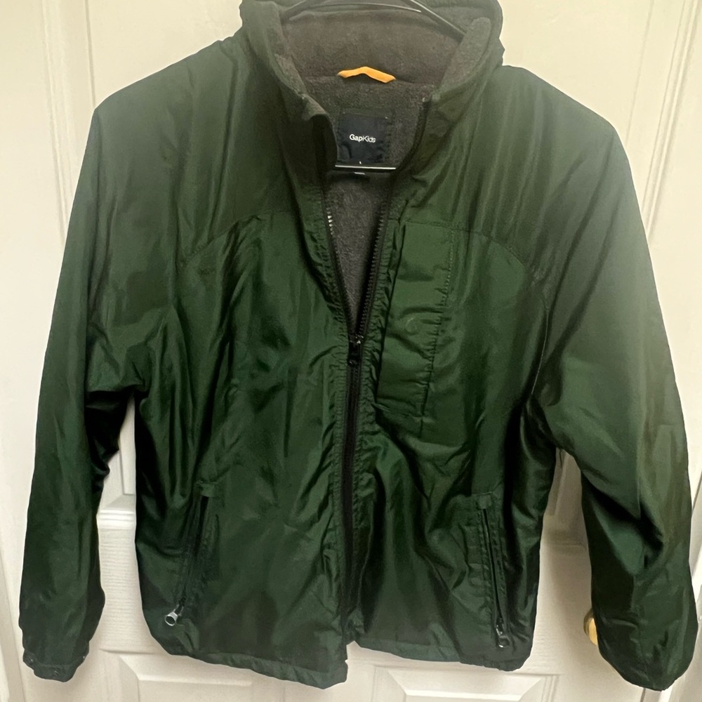 GAP Green Windbreaker Lightweight Jacket with Stand-Up Collar